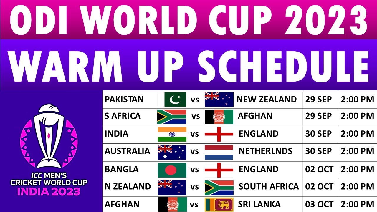 icc cricket world cup warm up matches